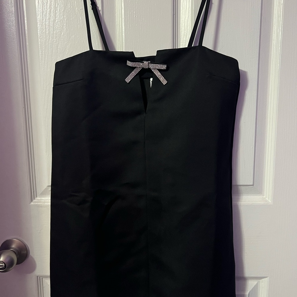 H&M Black Mini Dress with Bow Accent